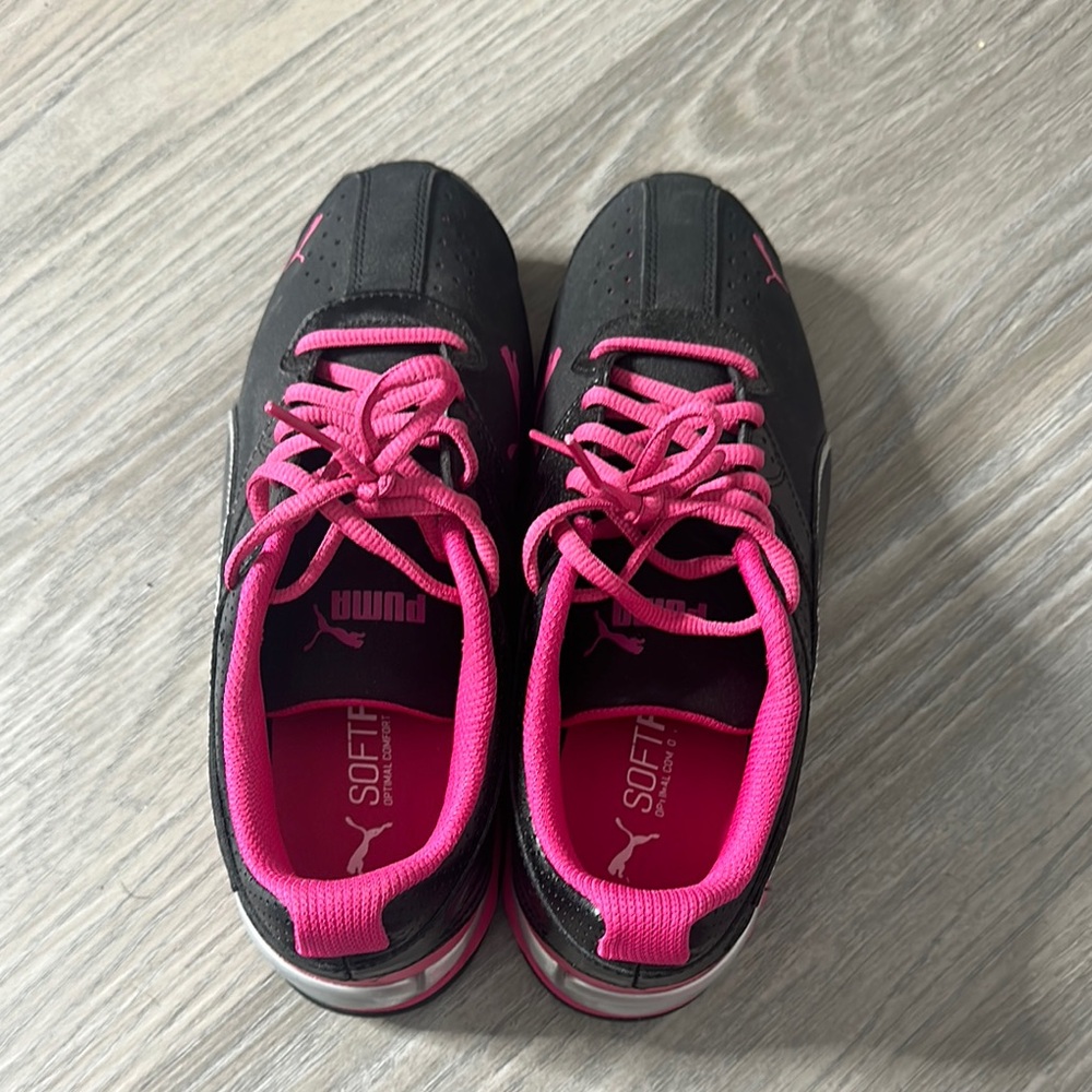 Puma Black and Pink Athletic Sneakers